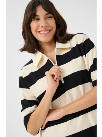 Kaffe Kleid KApicca A-shape in Black/Off White Wide Stripe