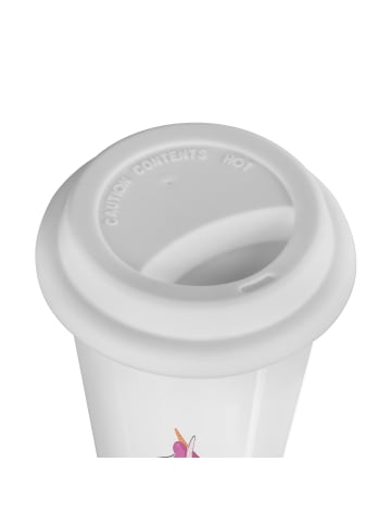 Mr. & Mrs. Panda Thermobecher Einhorn Radfahrer ohne Spruch in Weiß