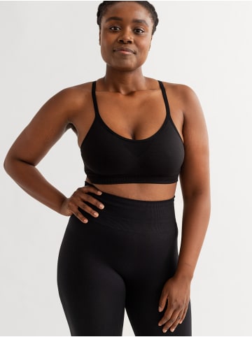 Erlich Textil  Lula Sport Bralette bügellos mittlerer Halt aus recyceltem Polyamid in schwarz