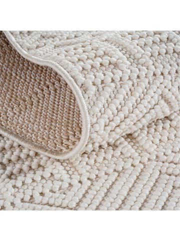 KADIMA DESIGN Flachgewebe-Teppich Ethno Streifen Boho Pflegeleicht in Creme