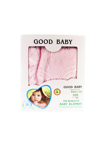 Almina Kuschelige Babydecke 107x137 cm aus 100% Polyester Decke Bären und in Pink