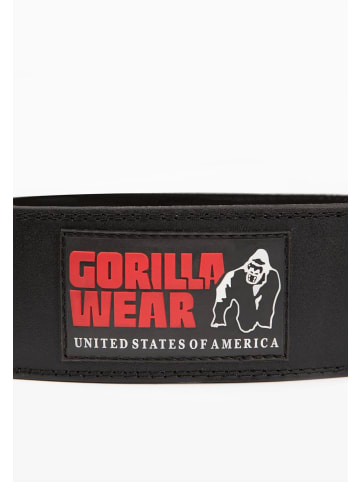 Gorilla Gewichthebergürtel - Leder 4 Zoll - Schwarz/Rot