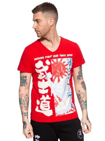 Akito Tanaka Akito Tanaka T-Shirt mit Frontprint Fight Club in rot