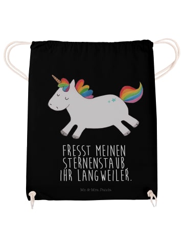 Mr. & Mrs. Panda Sportbeutel Einhorn Happy mit Spruch in Schwarz