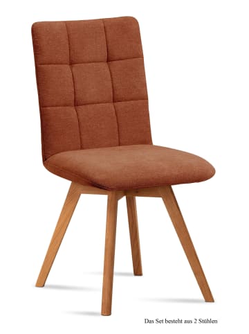 58 aufm Kessel ESSZIMMERSTUHL (2er-Set) Dinny 47x91x60 Eiche geölt/Espresso