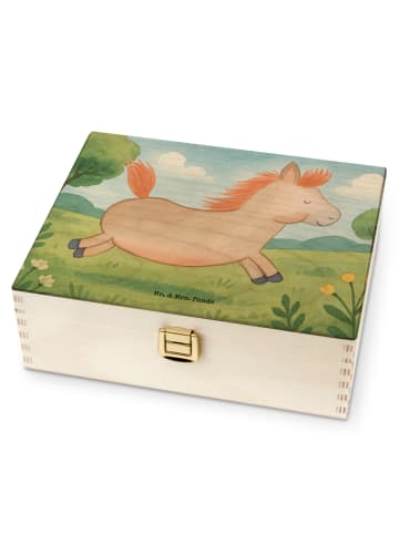 Mr. & Mrs. Panda Tee Box Holz Pferd Springen Design ohne Spruch in Weiß