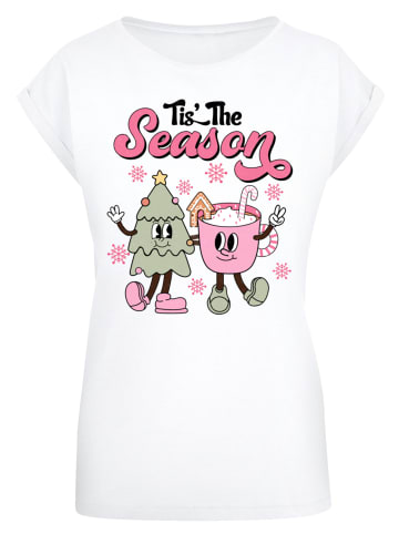 F4NT4STIC Extended Shoulder T-Shirt Tis The Season Tree Cocoa in weiß
