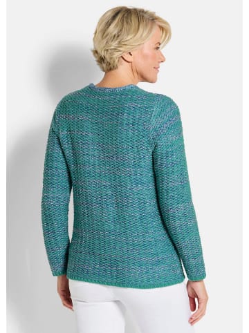 GOLDNER Strukturjacke mit Rollband in türkis / gemustert