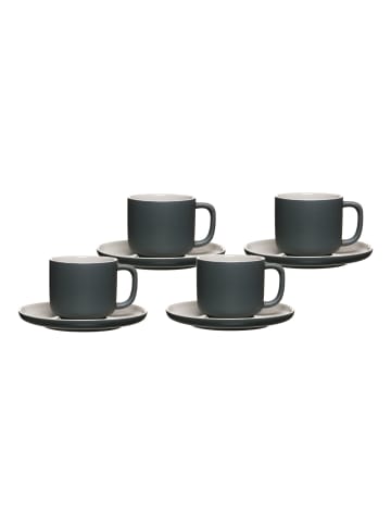 Ritzenhoff & Breker 4er Set Kaffeetassen mit Untertassen Jasper in – 240 ml in Grau