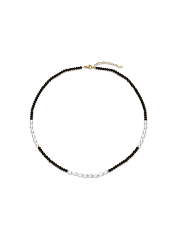 Luxenter Halskette mit weißer Perle, 18 Karat Gelbgold-Finish – Hyna