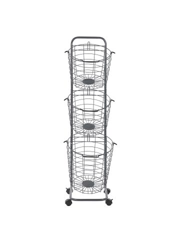 Beliani Bad-Kleinaufbewahrung AYAPAL in Grau/Schwarz - (W) 37 x (H) 123 x (L) 37 cm