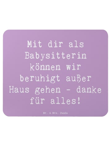 Mr. & Mrs. Panda Mauspad Spruch Babysitter Dank mit Spruch in Lavendeltraum