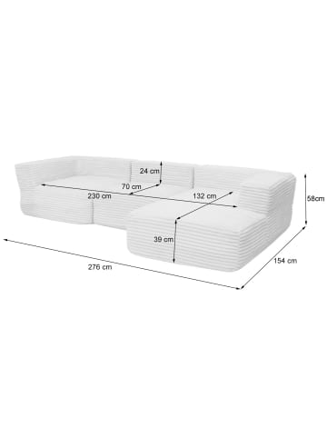 MCW Sofa-Garnitur P20 Liegefläche rechts, Dunkelgrau