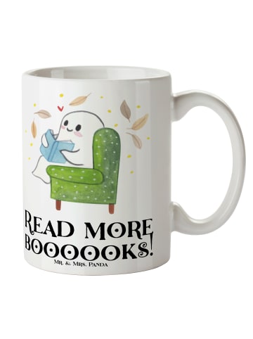 Mr. & Mrs. Panda Kaffeetasse Gespenst  Buch  mit Spruch in Weiß
