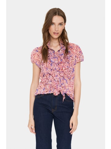 SAINT TROPEZ Langarm - Hemd LiljaSZ Gerade Passform in F.Pink Abstract Tye