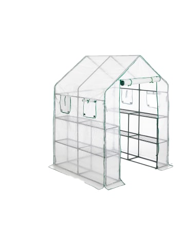 relaxdays Gewächshaus in Transparent - (B)140 x (H)190 x (T)140 cm