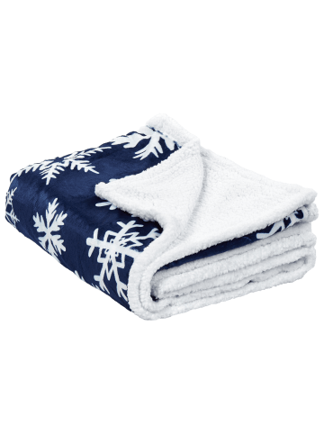 Beliani Kuscheldecke ANISE in Blau/Weiß - (W) 150 x (H) 1 x (L) 200 cm