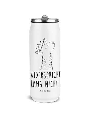 Mr. & Mrs. Panda Getränkedosen Trinkflasche Lamakopf König mit S... in Weiß