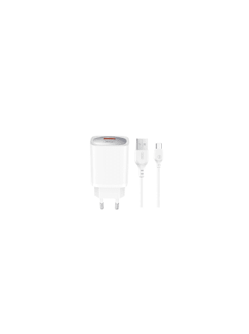 XO XO Wandladegerät CE19 QC 18W 1x USB weiß + Kabel microUSB