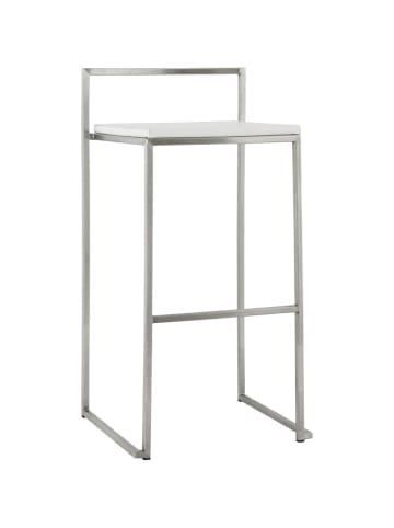 KADIMA DESIGN Barhocker Edelstahl & Kunstleder, Stapelbar, Sitzhöhe 74 cm in Weiß