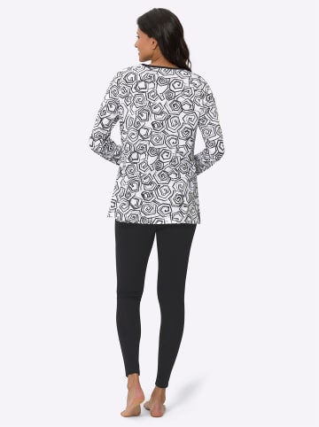 Sieh an! Schlafanzug in weiß-schwarz-bedruckt