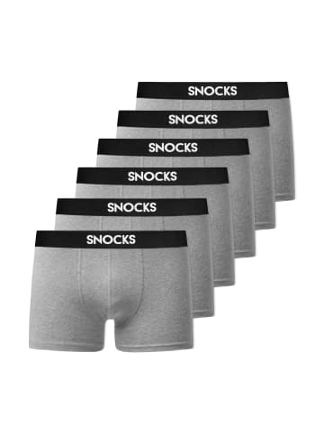 SNOCKS Boxershorts aus Bio-Baumwolle 6 Stück in Grau