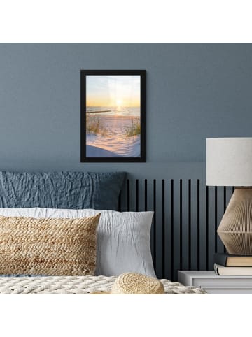 MuchoWow Poster mit Bilderrahmen Blau