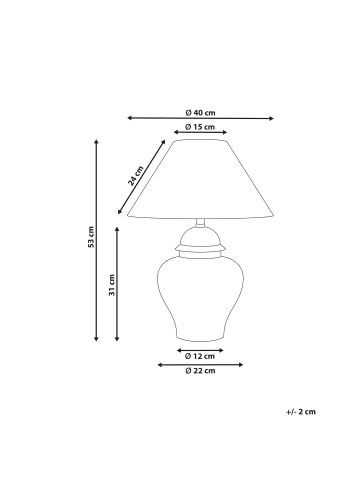 Beliani Tischleuchten SORRAIA in Weiß/Blau - (W) 40 x (H) 53 x (L) 40 cm