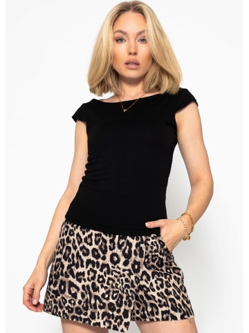 SASSYCLASSY T-Shirt mit tiefem Rückenausschnitt in Schwarz