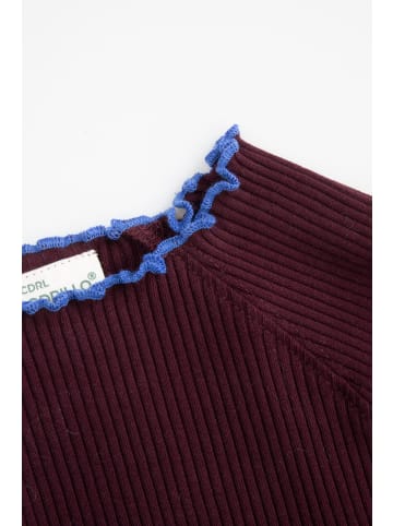 Coccodrillo Langarm-Rippstrick-T-Shirt in braun