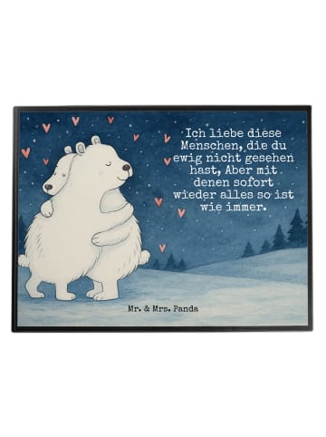 Mr. & Mrs. Panda Schreibunterlage Eisbär Umarmen Design mit Spruch in Weiß
