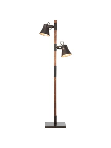 Brilliant Standleuchte, 2-flammig Plow 153,5x51x30 cm in schwarz stahl/holz