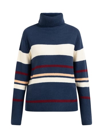 DreiMaster Maritim Strick Rollkragenpullover in Marine Mehrfarbig