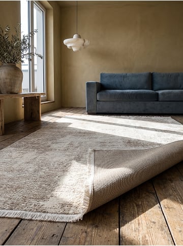 KADIMA DESIGN Teppichläufer Abstrakt pflegeleicht Wohnzimmer Schlafzimmer Flur in Beige