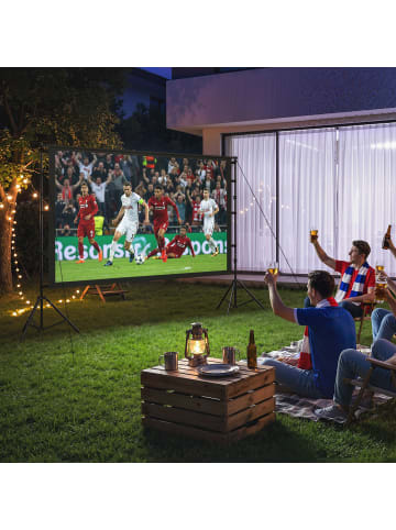 HOMCOM Projektor-Leinwand-268L x 58B x 181H cm-Schwarz