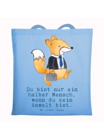 Mr. & Mrs. Panda Tragetasche Anwalt Herz mit Spruch in Sky Blue