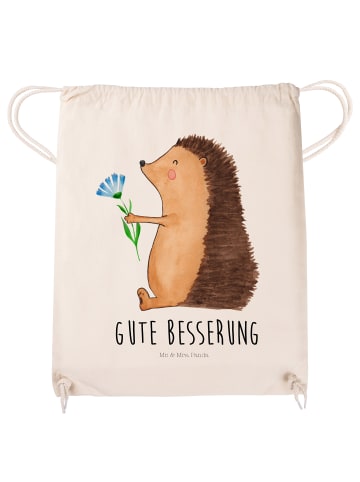 Mr. & Mrs. Panda Stoffbeutel Igel Blumen mit Spruch in Creme