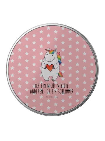 Mr. & Mrs. Panda Blechdose Einhorn Herz mit Spruch in Rot Pastell