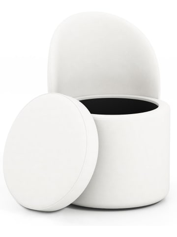 COSTWAY 38 L Sitzhocker mit Rückenlehne in Weiß