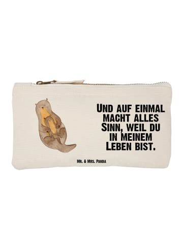 Mr. & Mrs. Panda Schminktasche Otter Kind mit Spruch in Weiß