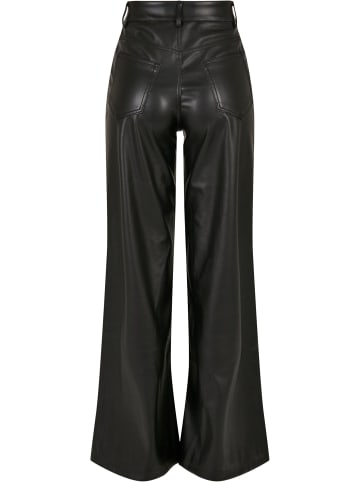 Urban Classics Urban Classics Damen Ladies Faux Leather Wide Leg Pants in black