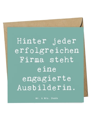 Mr. & Mrs. Panda Deluxe Karte Spruch Engagierte Ausbilderin mit ... in Meeresbrise