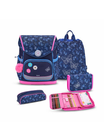 Belmil Rucksack Compact Plus Premium Schulranzen Set 4-teilig Sapphire Tasche 7 Jahre