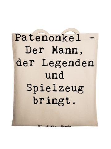 Mr. & Mrs. Panda Beutel Spruch Patenonkel Geschenk mit Spruch in Creme