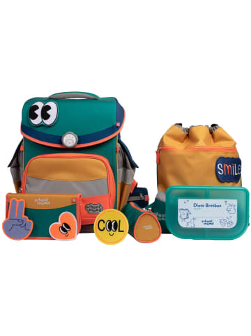 SCHOOL-MOOD Schulranzenset 6-tlg. Timeless Happy Emerald Happy Colours Collection in grün