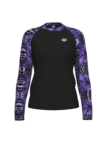 Arena L/S Rash Vest Allover in Schwarz