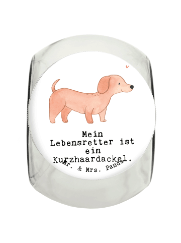 Mr. & Mrs. Panda Dose Dackel Kurzhaardackel Lebensretter mit Spruch in Weiß