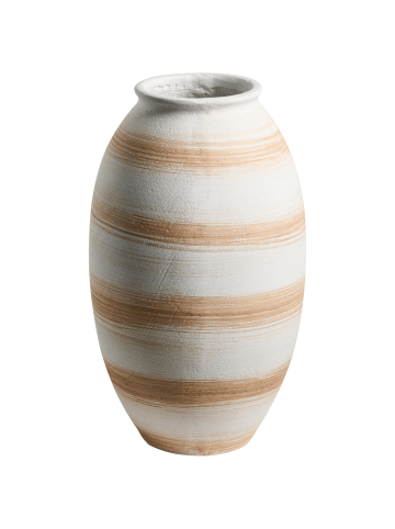 Beliani Blumenvase ZERVATA in Weiß/Beige - (W) 25 x (H) 42 x (L) 25 cm