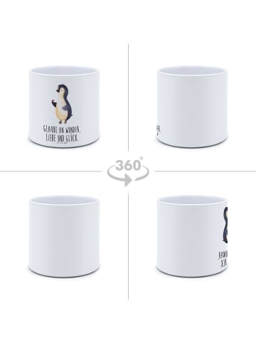 Mr. & Mrs. Panda Übertopf groß Pinguin Marienkäfer mit Spruch in Weiß