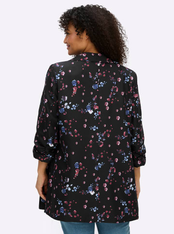 sheego Blazer in schwarz-koralle-bedruckt